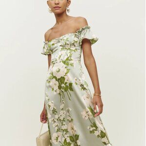 Reformation Sianna Silk Dress - Tarragon